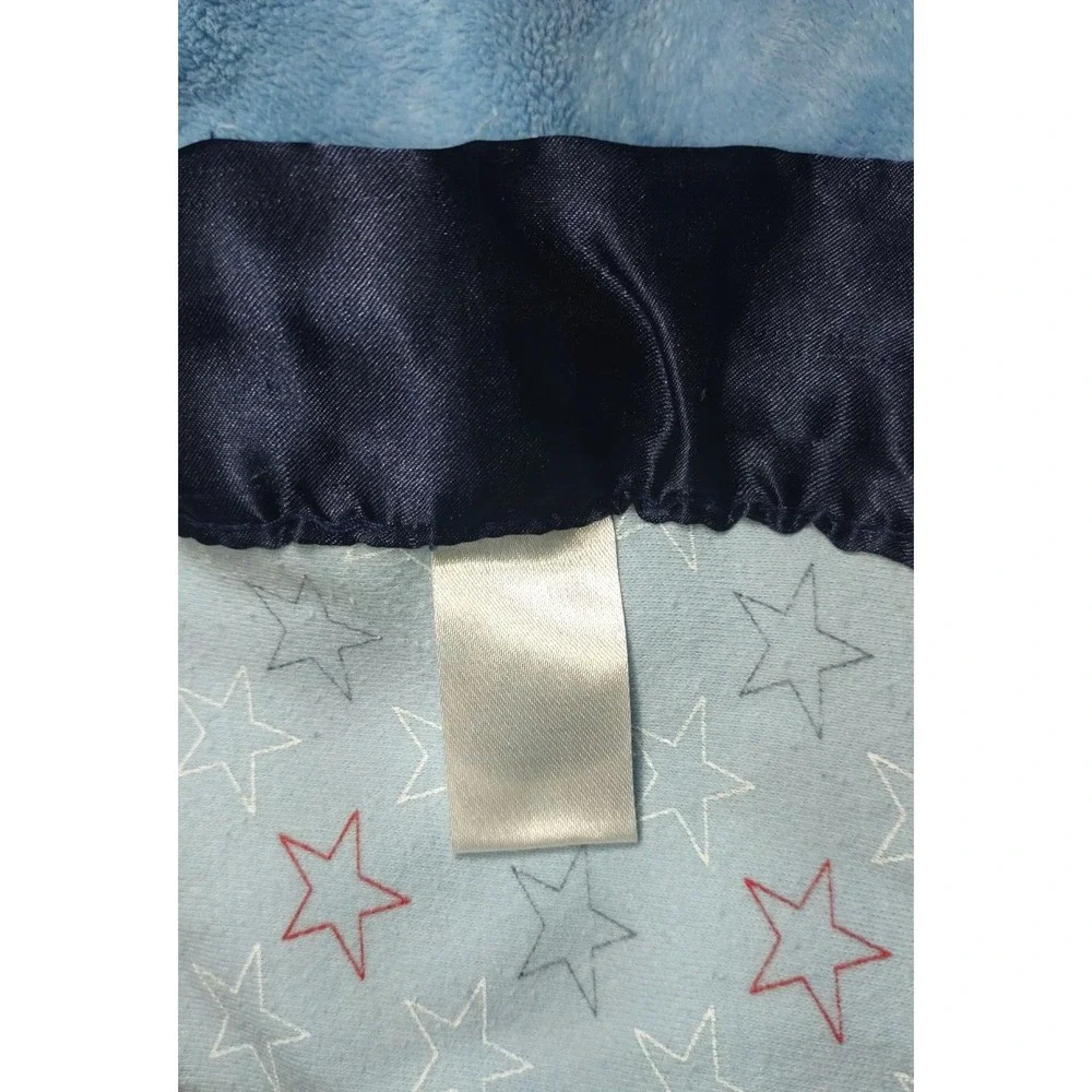 US Polo Assn Blue Baby Blanket Satin Trim Stars Red White‎ Lovey Boy